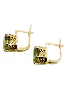 8K žlté zlato 333 Yellow Peridot náušnice vec003x-yp Russian Soviet USSR Vintage Jewlery Art Deco style